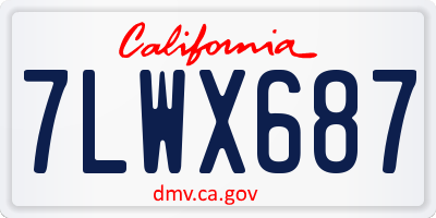 CA license plate 7LWX687