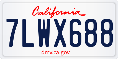 CA license plate 7LWX688