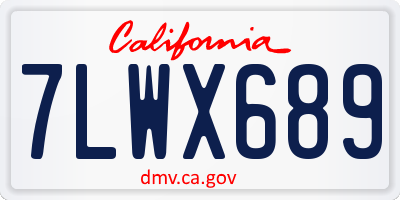 CA license plate 7LWX689