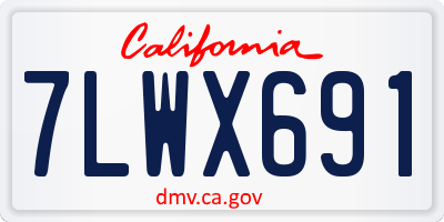 CA license plate 7LWX691