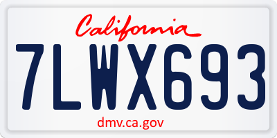 CA license plate 7LWX693