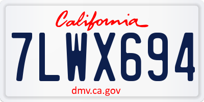CA license plate 7LWX694