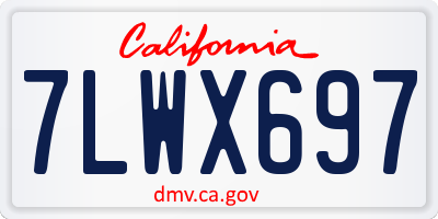 CA license plate 7LWX697