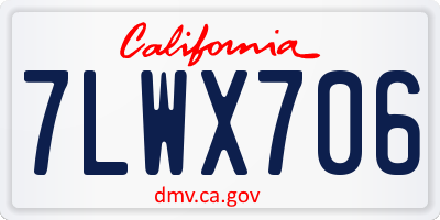 CA license plate 7LWX706