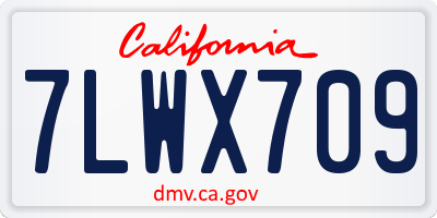 CA license plate 7LWX709