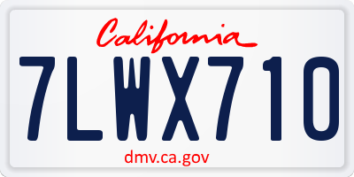 CA license plate 7LWX710
