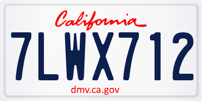 CA license plate 7LWX712