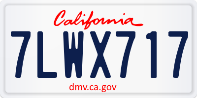 CA license plate 7LWX717