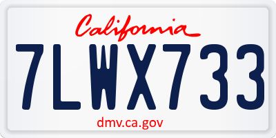 CA license plate 7LWX733