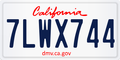 CA license plate 7LWX744