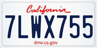 CA license plate 7LWX755