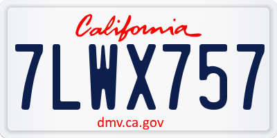 CA license plate 7LWX757