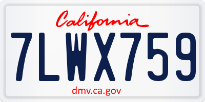 CA license plate 7LWX759