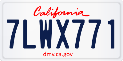 CA license plate 7LWX771
