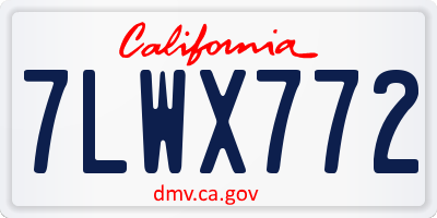 CA license plate 7LWX772