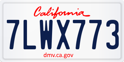 CA license plate 7LWX773