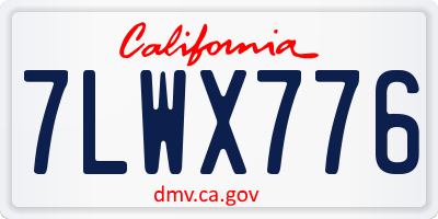 CA license plate 7LWX776