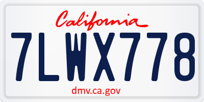 CA license plate 7LWX778