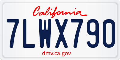 CA license plate 7LWX790