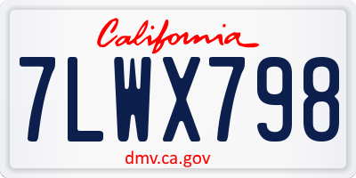 CA license plate 7LWX798