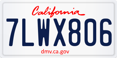 CA license plate 7LWX806