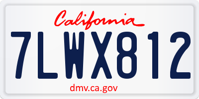 CA license plate 7LWX812