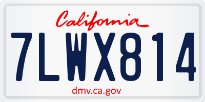 CA license plate 7LWX814