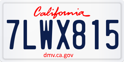 CA license plate 7LWX815