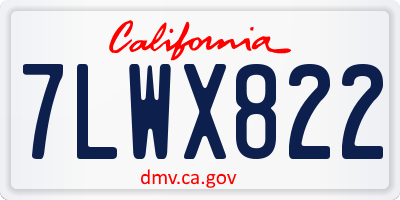 CA license plate 7LWX822