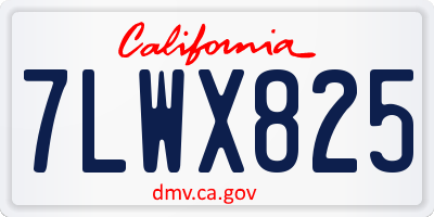 CA license plate 7LWX825