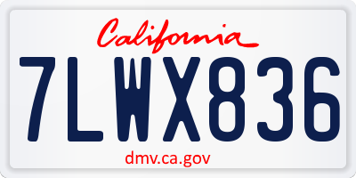 CA license plate 7LWX836