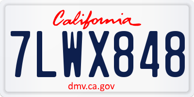 CA license plate 7LWX848