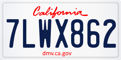 CA license plate 7LWX862