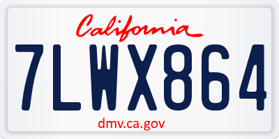 CA license plate 7LWX864