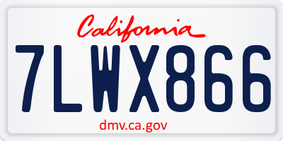 CA license plate 7LWX866