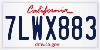 CA license plate 7LWX883