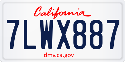 CA license plate 7LWX887