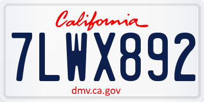 CA license plate 7LWX892