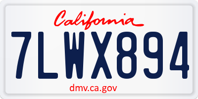 CA license plate 7LWX894