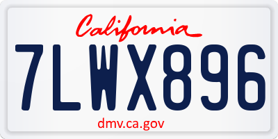 CA license plate 7LWX896