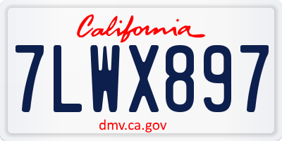 CA license plate 7LWX897