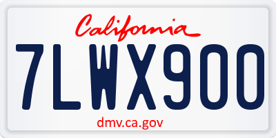 CA license plate 7LWX900