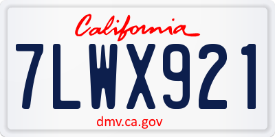 CA license plate 7LWX921