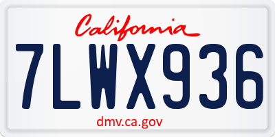 CA license plate 7LWX936