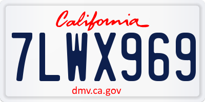 CA license plate 7LWX969
