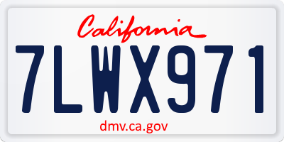 CA license plate 7LWX971