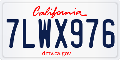 CA license plate 7LWX976