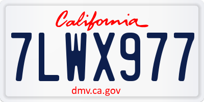 CA license plate 7LWX977