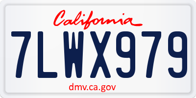CA license plate 7LWX979