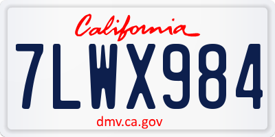 CA license plate 7LWX984